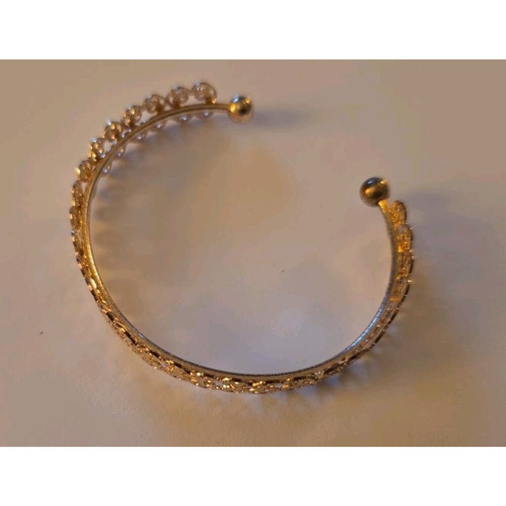 Vintage Gold-Tone Filigree Cuff Bracelet